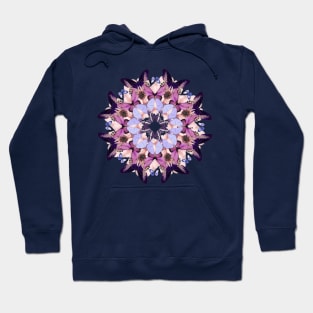 purple butterflies mandala Hoodie